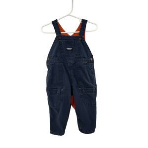 OshKosh Overalls Size 12 Months Blue with Orange Interior